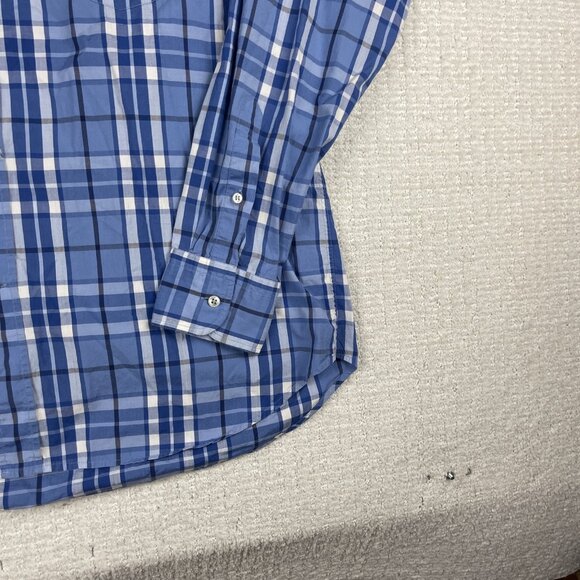 Paul & Shark Shirt Mens 41 Light Blue Plaid Cotton Long Sleeve Button-Down Italy - Picture 7 of 16